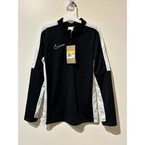 NWT Nike Black Dri-Fit Academy Football Drill Top Quarter Zip Mock Neck - Kids S